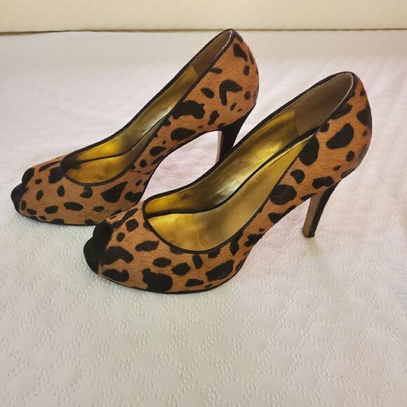 Guess By Marciano Pony Hair Animal Print Heels Size 8 - Picture 3 of 8
